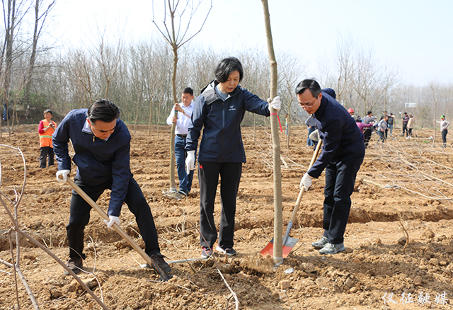 仪征市领导参加义务植树